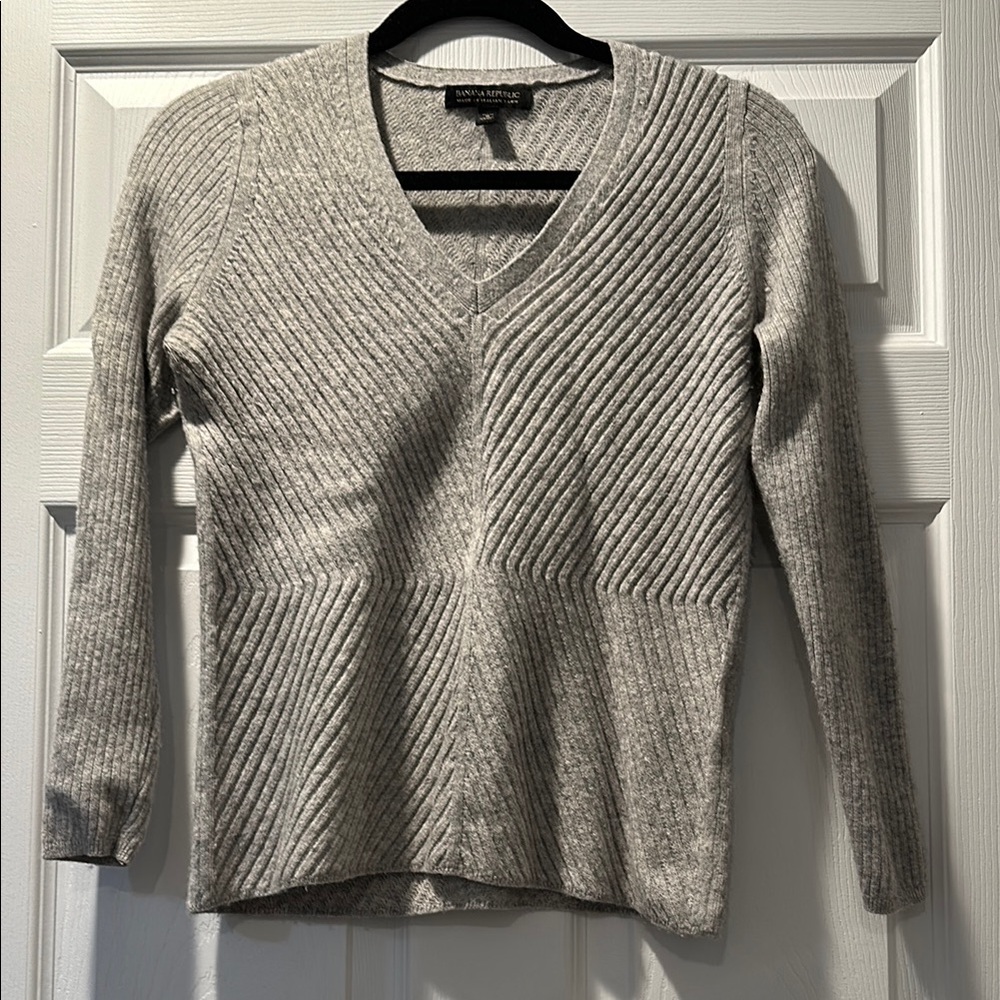 Gray V-Neck Sweater